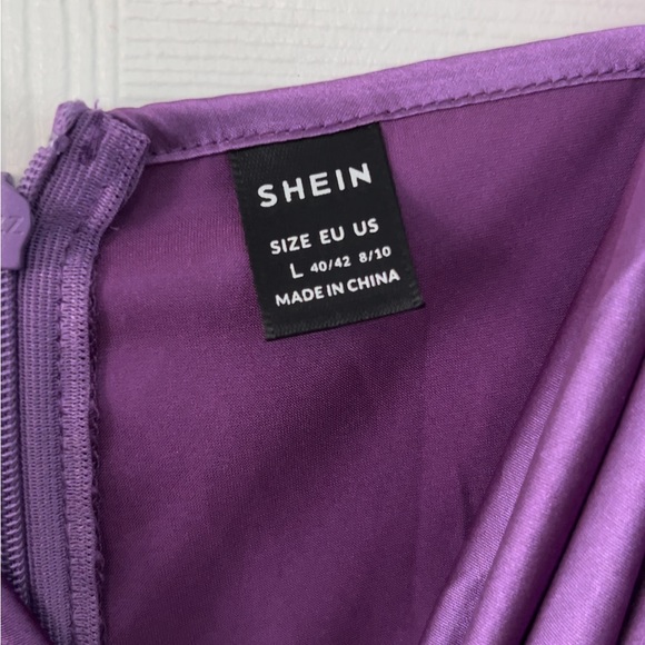 **SIZE L NWOT** SHEIN Split Thigh Satin Cami Dress - Picture 5 of 7